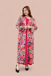 Multicolored Floral Chiffon Abbaya