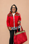Red Quilted Short Jacket