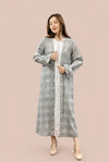 Grey Geometric Cotton Abbaya