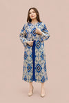 Blue & Cream Ikat Georgette Abbaya