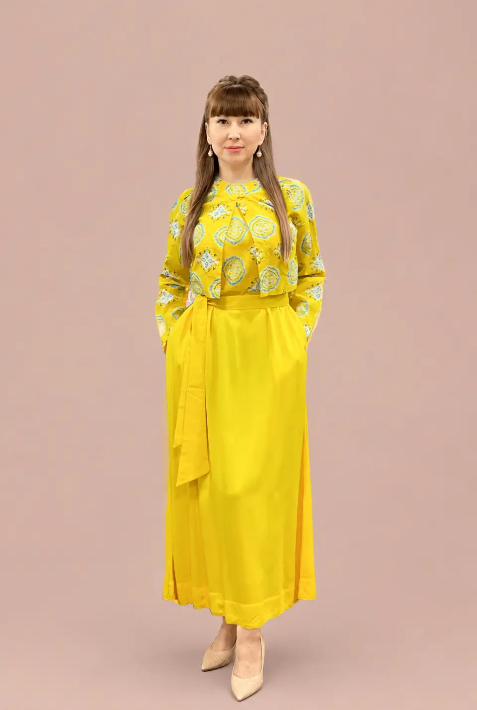 Bright Yellow Chiffon Dress