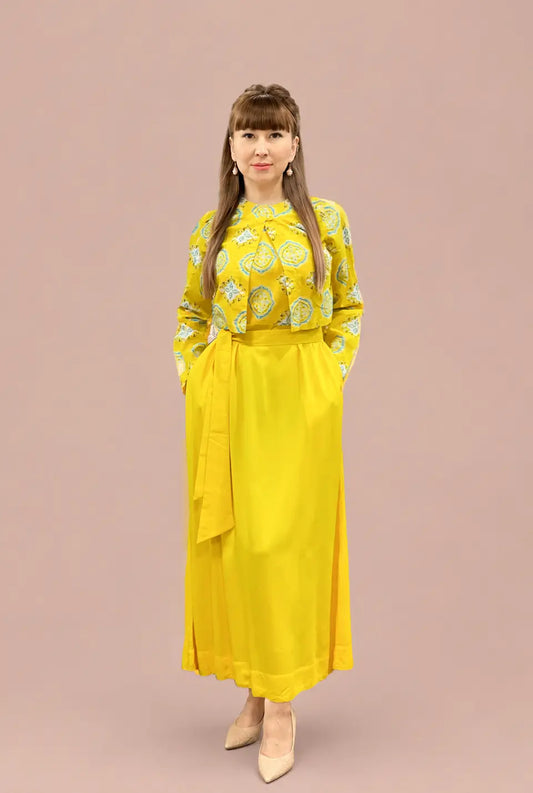 Bright Yellow Chiffon Dress