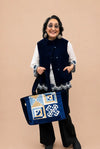 Navy Blue Quilted Vest Jacket