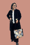 Black Quilted Medium Long Jacket