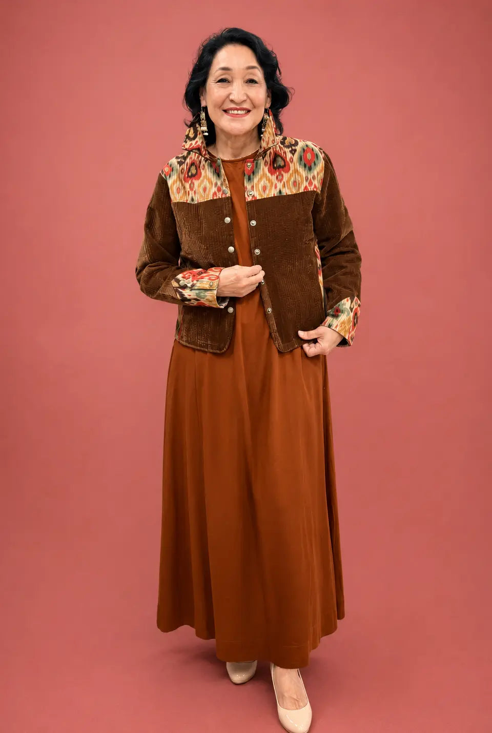 Brown Quilted Short Jacket