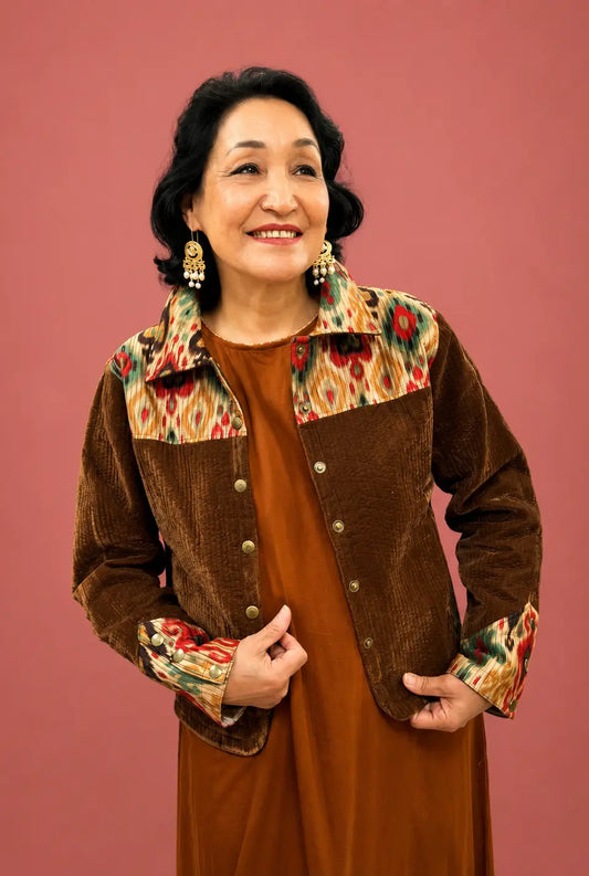 Brown Quilted Short Jacket