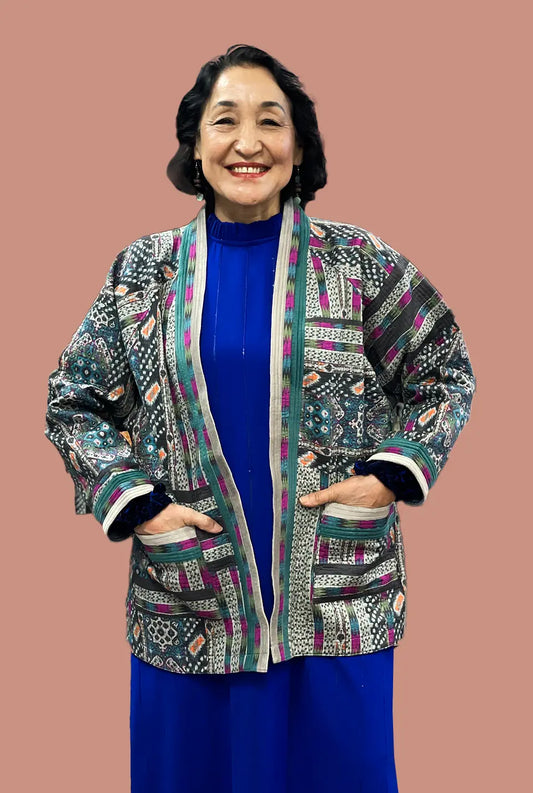Multicolored Quilted Medium Long Jacket