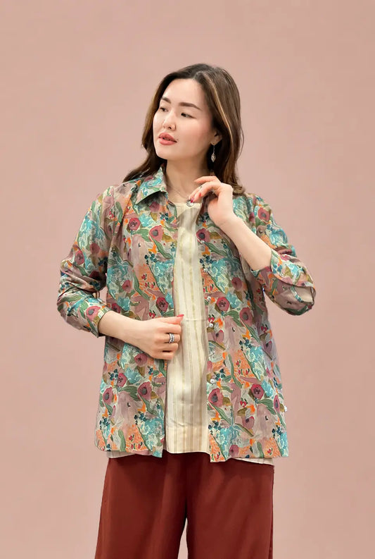 Multicolored Floral Cotton Shirt