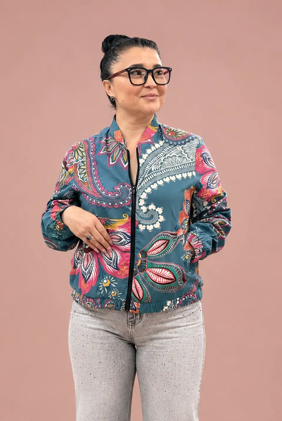 Pastel Grey Paisley Cotton Shirt