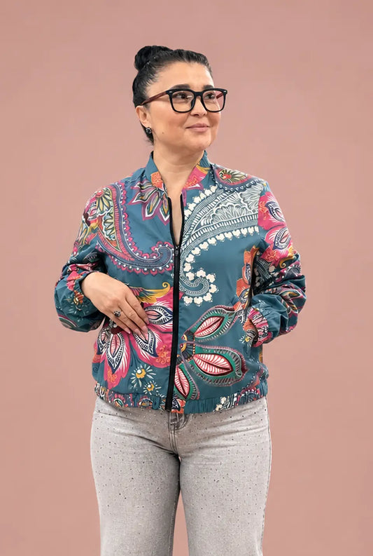 Pastel Grey Paisley Cotton Shirt