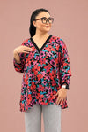 Red & Black Floral Silk Shirt