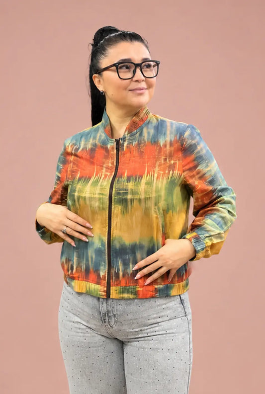 Multicolored Watercolor Stripe Cotton Shirt